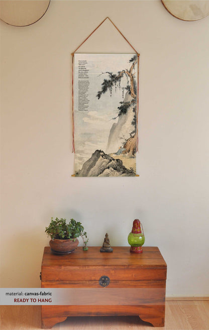 Zen Wall Art, Zen Story, Meditation Altar, Zen Decor, Zen Painting, Chinese Painting, Zen quotes, Wall Hanging, Zen painting, Tapestry