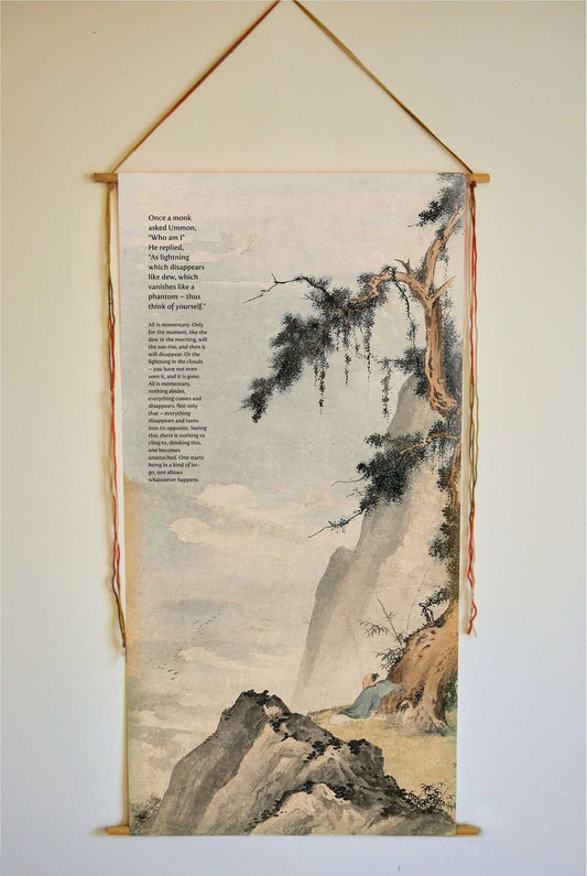 Zen Wall Art, Zen Story, Meditation Altar, Zen Decor, Zen Painting, Chinese Painting, Zen quotes, Wall Hanging, Zen painting, Tapestry