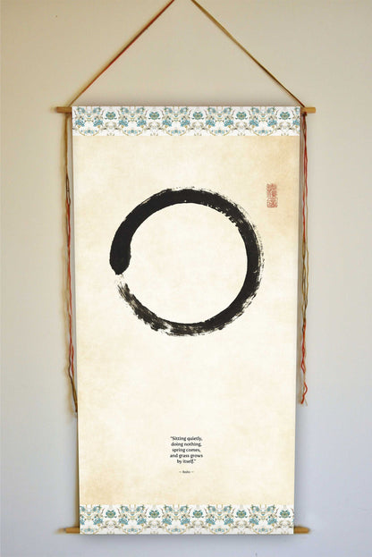 Enso circle, Enso circle symbol, Enso circle wall art, Zen Circle, Basho Quote, Zen Quotes, Enso, Meditation Altar, Zen Wall Art, Tapestry