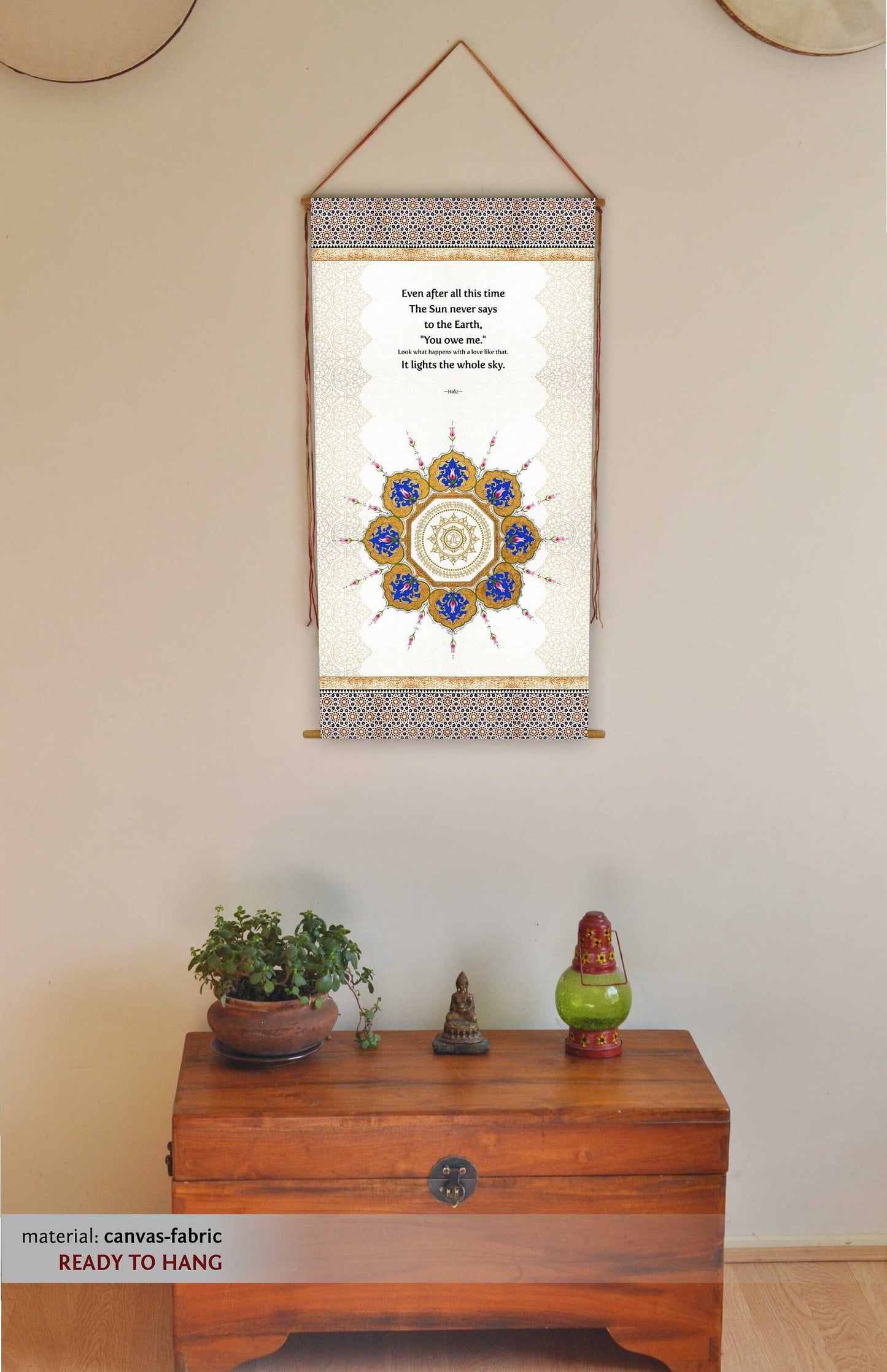 Hafiz, Even after all this time, Wall Hanging, Hafiz Poetry Art, Sufi Wall Art, Middle Eastern Decor, Ready to Hang, Gifts, Tapestry