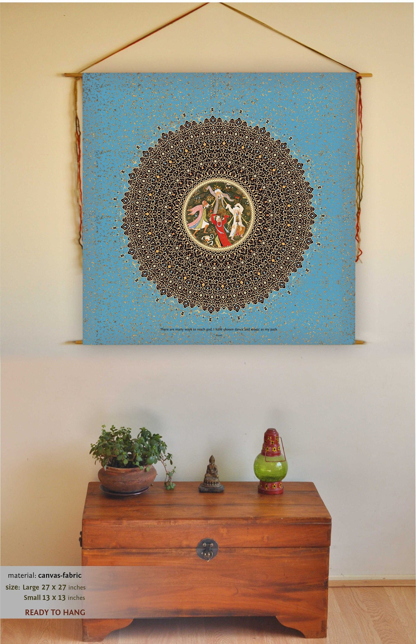 Whirling Dervish Sufi Dance, Mandala Wall Art, Wall Hanging, Dancing Gifts, Dancing Decor, Sufi Art, Dervish Painting, Tapestry