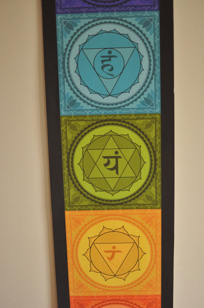 Chakra Wall Hanging - Chakra Banner - Handmade - Chakra flags - Chakra Wall Art - Yoga gift - Yoga Decor - Chakra Prints - Chakra Tapestry