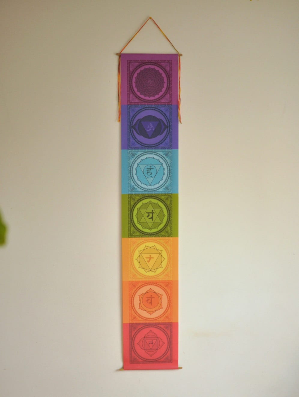 Chakra Banner - Chakra Wall Art - Handmade - Yoga Decor - Chakra Flags - Chakra Art - Meditation Altar - Yoga Gift - Chakra Wall Hanging