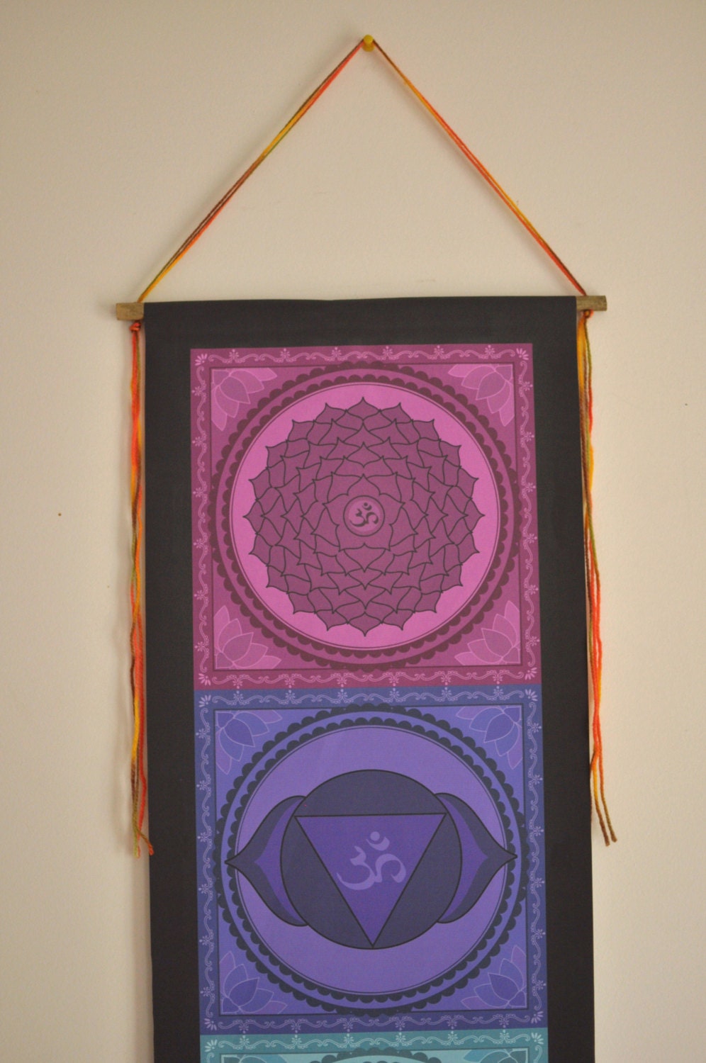 Chakra Wall Hanging - Chakra Banner - Handmade - Chakra flags - Chakra Wall Art - Yoga gift - Yoga Decor - Chakra Prints - Chakra Tapestry